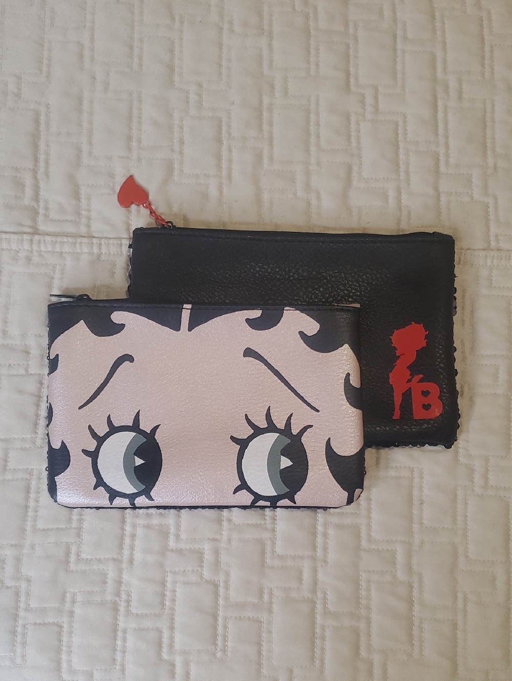 Betty Boop ipsy Red and Black Mini Zip Pouches